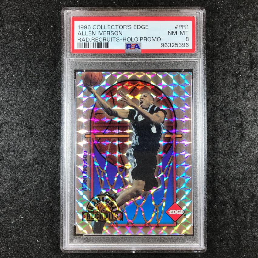 1996 Collector's Edge ALLEN IVERSON Radical Recruits Rookie #PR1 PSA 8 (396)