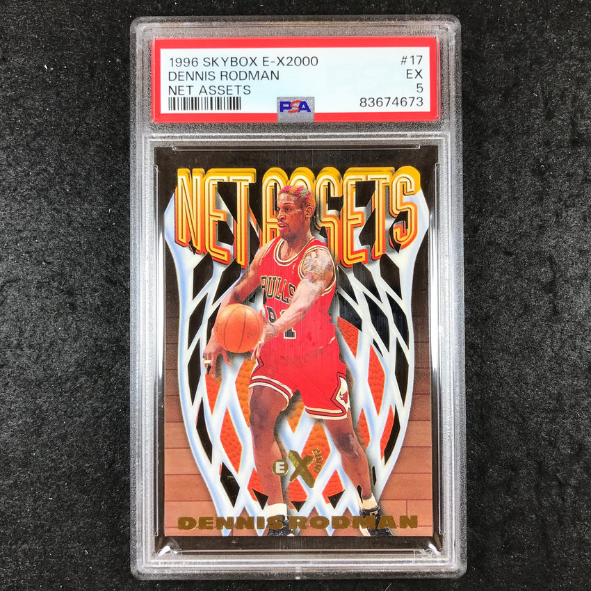1996 Skybox E-X2000 DENNIS RODMAN Net Assets #17 PSA 5 (673)