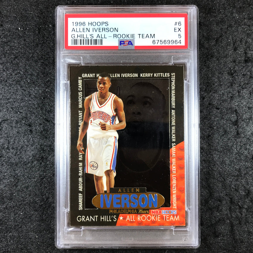 1996 Hoops ALLEN IVERSON Grant Hill's All-Rookie Team #6 PSA 5 (964)
