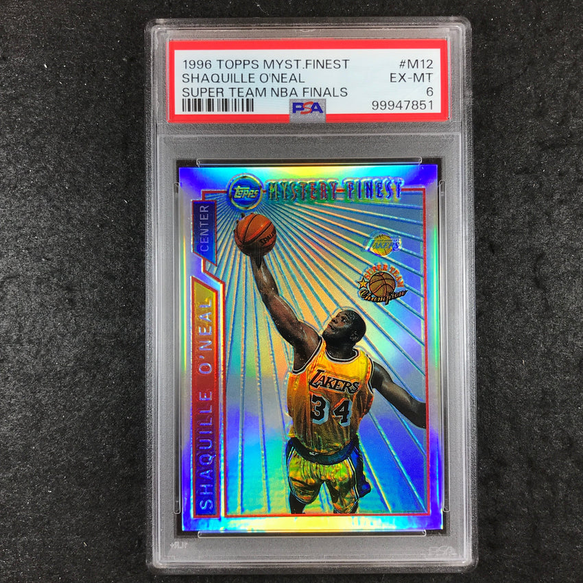 1996 Topps Mystery Finest SHAQUILLE O'NEAL Super Team NBA Final #M12 PSA 6 (851)