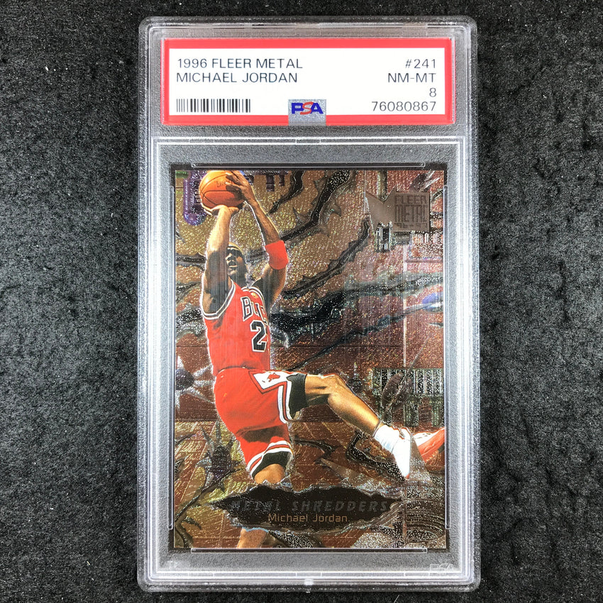 1996 Fleer Metal MICHAEL JORDAN Metal Shredders #241 PSA 8 (867)