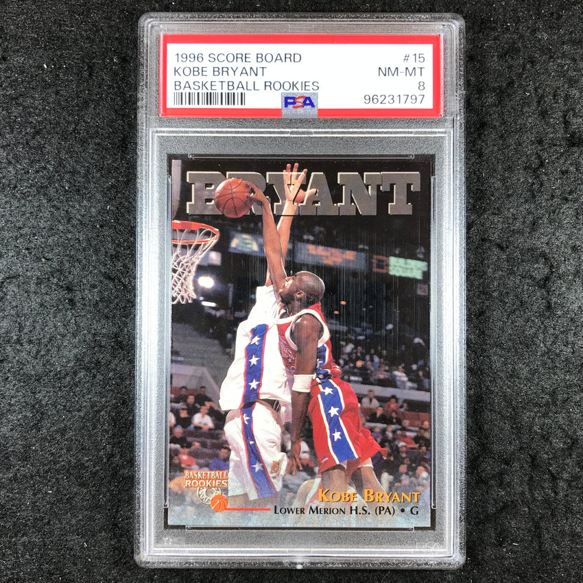 1996 Score Board KOBE BRYANT Basketball Rookies #15 PSA 8 (797)