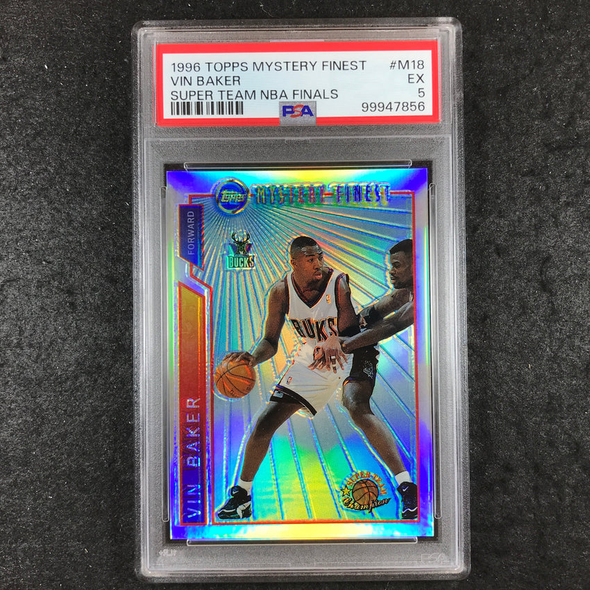 1996 Topps Mystery Finest VIN BAKER Super Team NBA Finals #M18 PSA 5 (856)