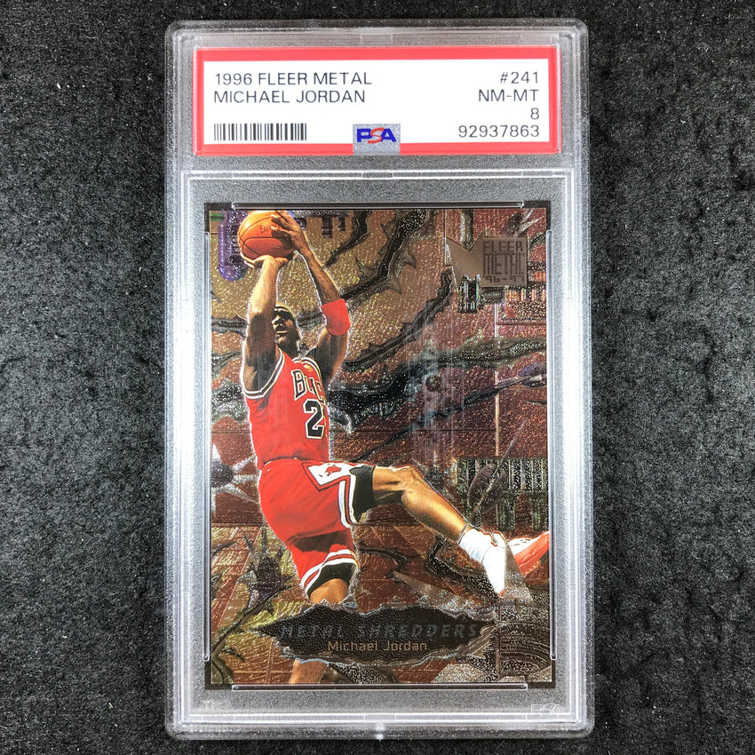 1996 Fleer Metal MICHAEL JORDAN Metal Shredders #241 PSA 8 (863)