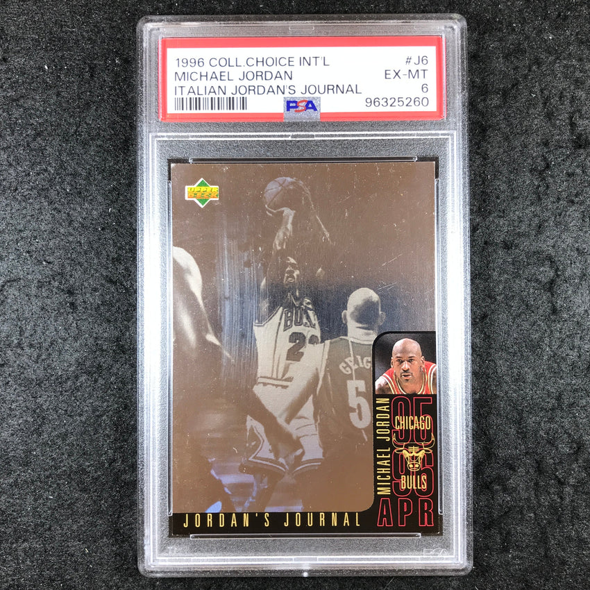 1996 Collector's Choice MICHAEL JORDAN Italian Jordan's Journal #6 PSA 6 (260)