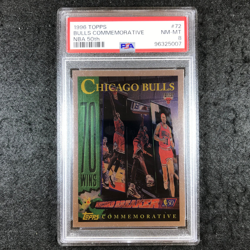 1996 Topps CHICAGO BULLS Commemorative Record Breaker #72 PSA 8 (007)