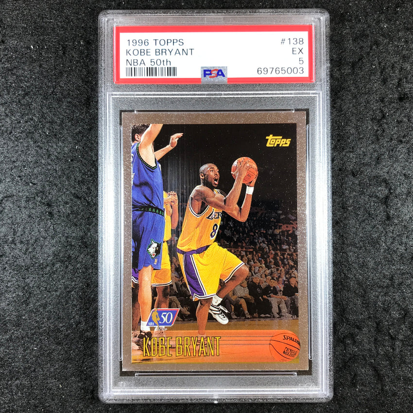 1996 Topps KOBE BRYANT Rookie NBA 50th #138 PSA 5 (003)