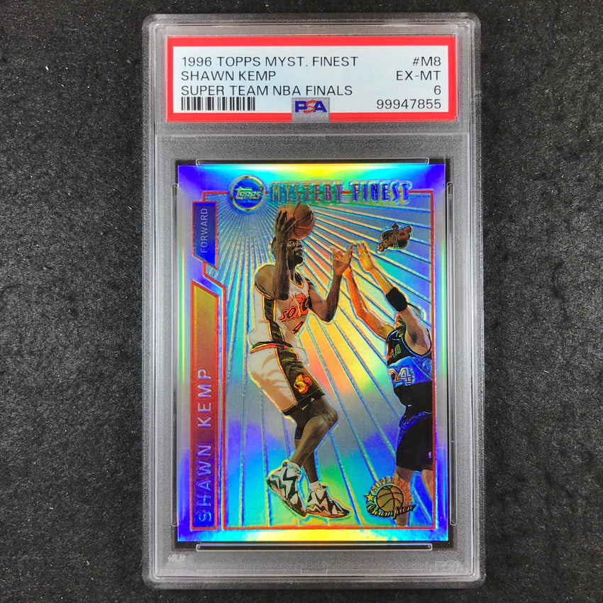 1996 Topps Mystery Finest SHAWN KEMP Super Team NBA Finals #M8 PSA 6 (855)