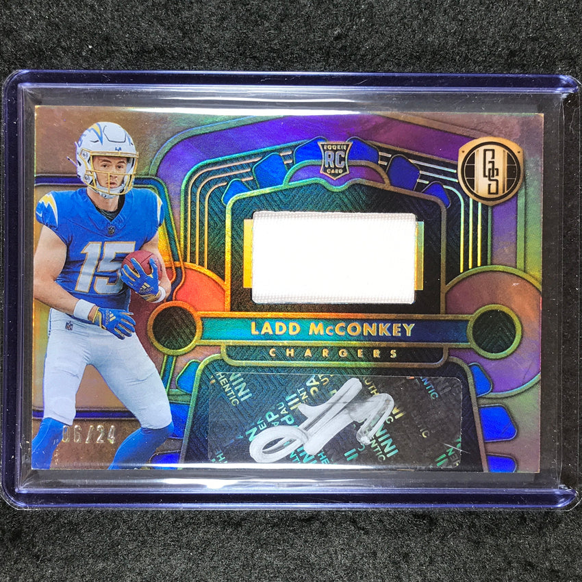 2024 Gold Standard Football LADD MCCONKEY Rookie Jersey Auto Rose Gold 6/24