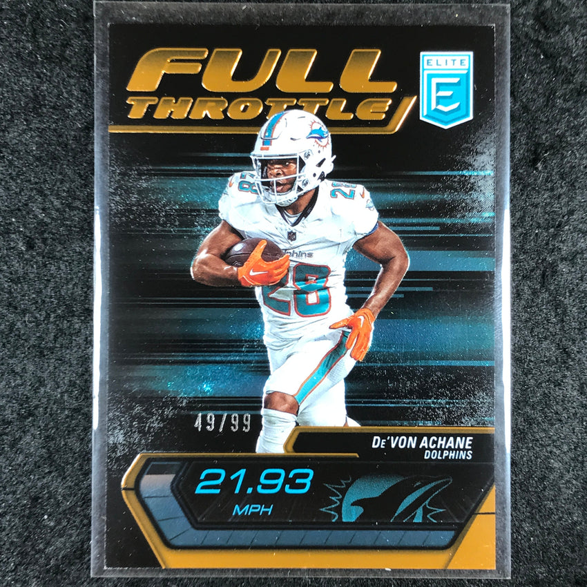 2024 Donruss Elite Football DE'VON ACHANE Full Throttle Orange 49/99 #3