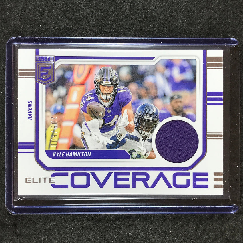2024 Donruss Elite Football KYLE HAMILTON Elite Coverage Jersey Relic 205/500