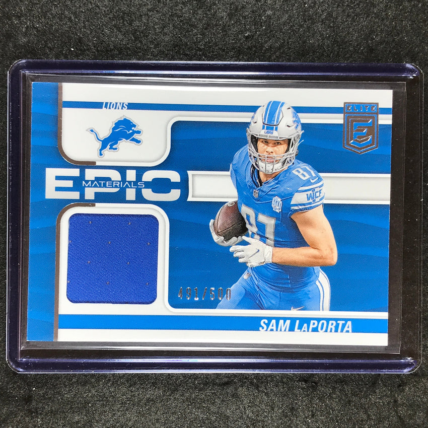 2024 Donruss Elite Football SAM LAPORTA Epic Materials Jersey Relic 491/500
