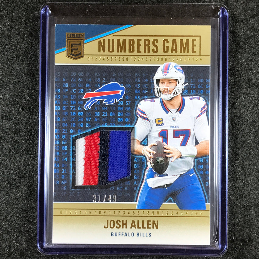 2024 Donruss Elite Football JOSH ALLEN Numbers Game Patch Relic Prime 31/49