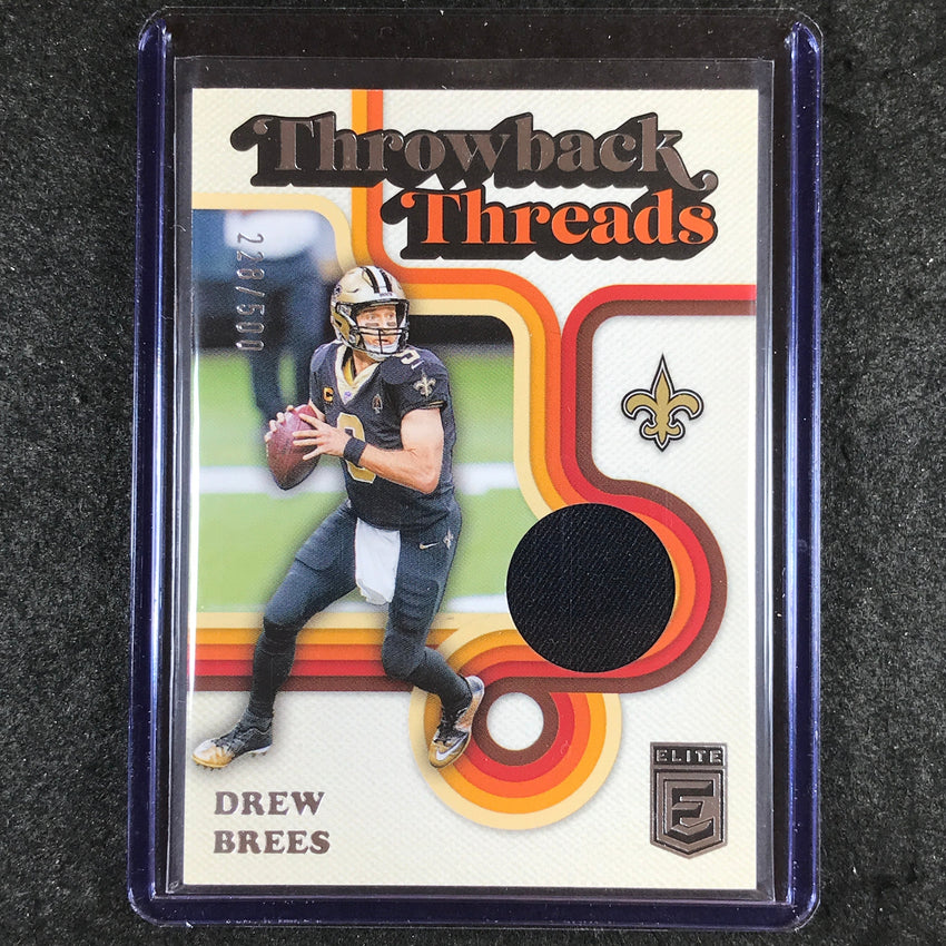 2024 Donruss Elite Football DREW BREES Throwback Threads Jersey Relic 228/500