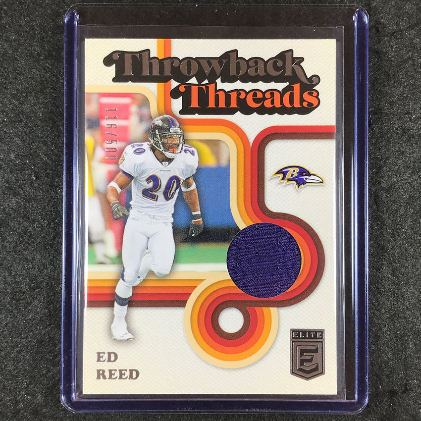 2024 Donruss Elite Football ED REED Throwback Threads Jersey Relic 116/500
