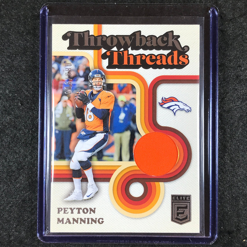 2024 Donruss Elite Football PEYTON MANNING Throwback Threads Jersey Relic 89/500