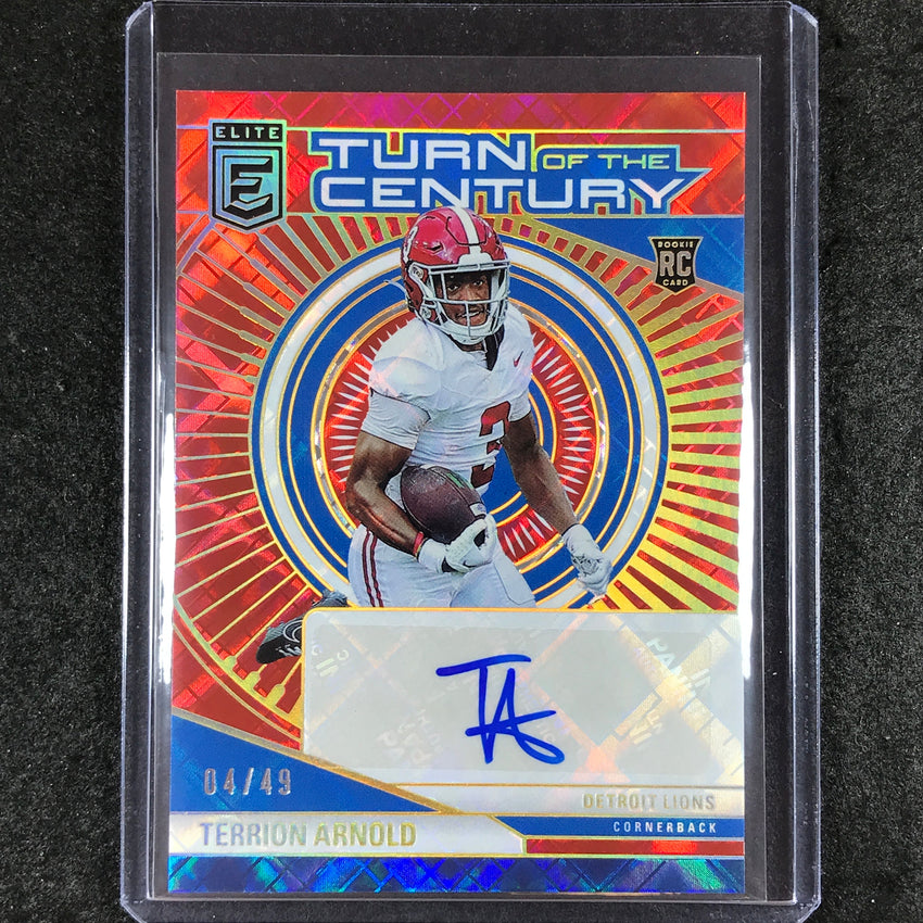 2024 Donruss Elite TERRION ARNOLD Turn of the Century Rookie Auto Red 4/49