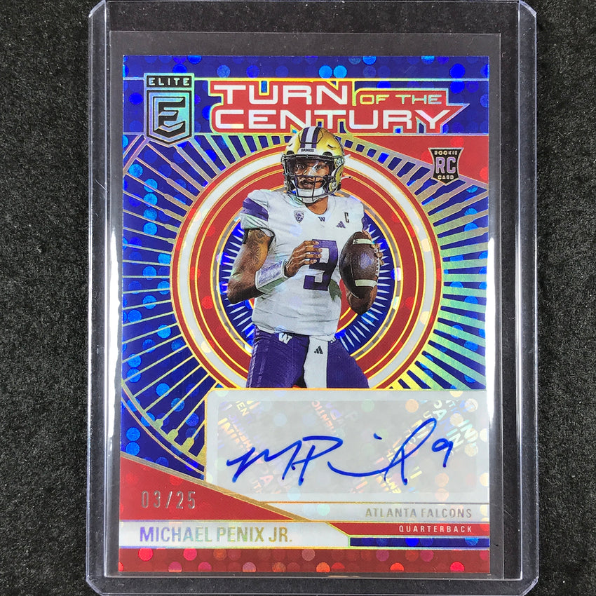 2024 Donruss Elite MICHAEL PENIX JR. Turn of the Century Rookie Auto Blue 3/25