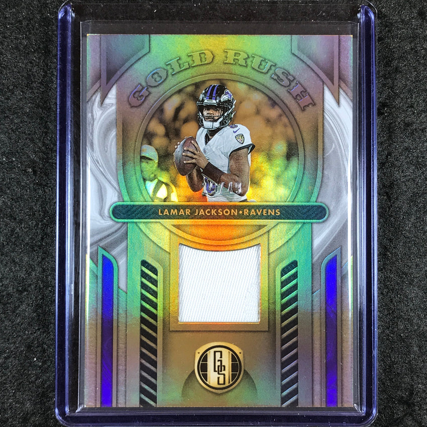 2024 Gold Standard Football LAMAR JACKSON Gold Rush Patch Relic White Gold 19/49