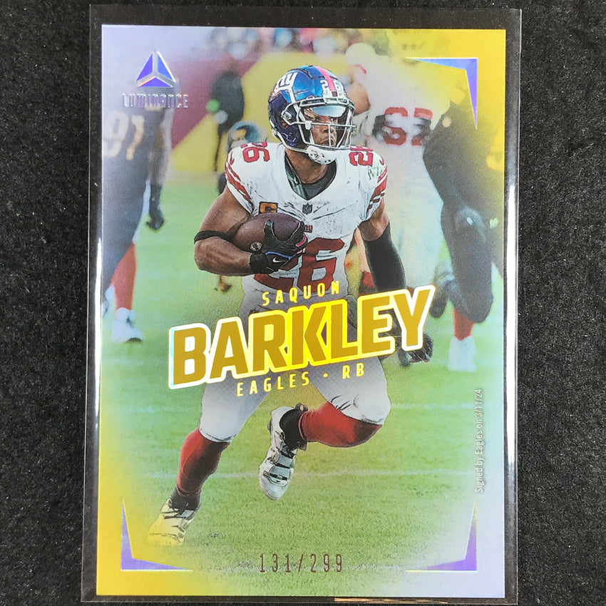 2024 Luminance Football SAQUON BARKLEY Base Vertical Gold 131/299 #52