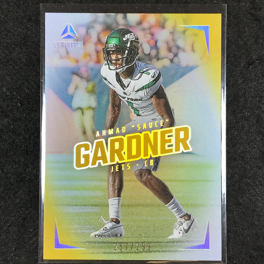 2024 Luminance Football AHMAD "SAUCE" GARDNER Base Vertical Gold 257/299 #56