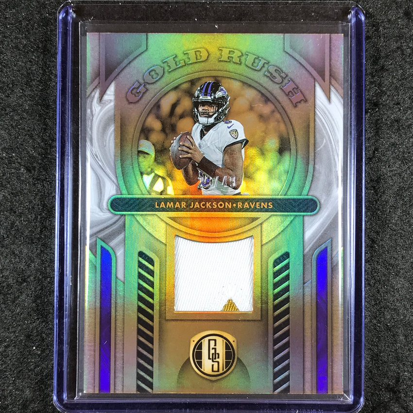 2024 Gold Standard Football LAMAR JACKSON Gold Rush Patch Relic White Gold 23/49