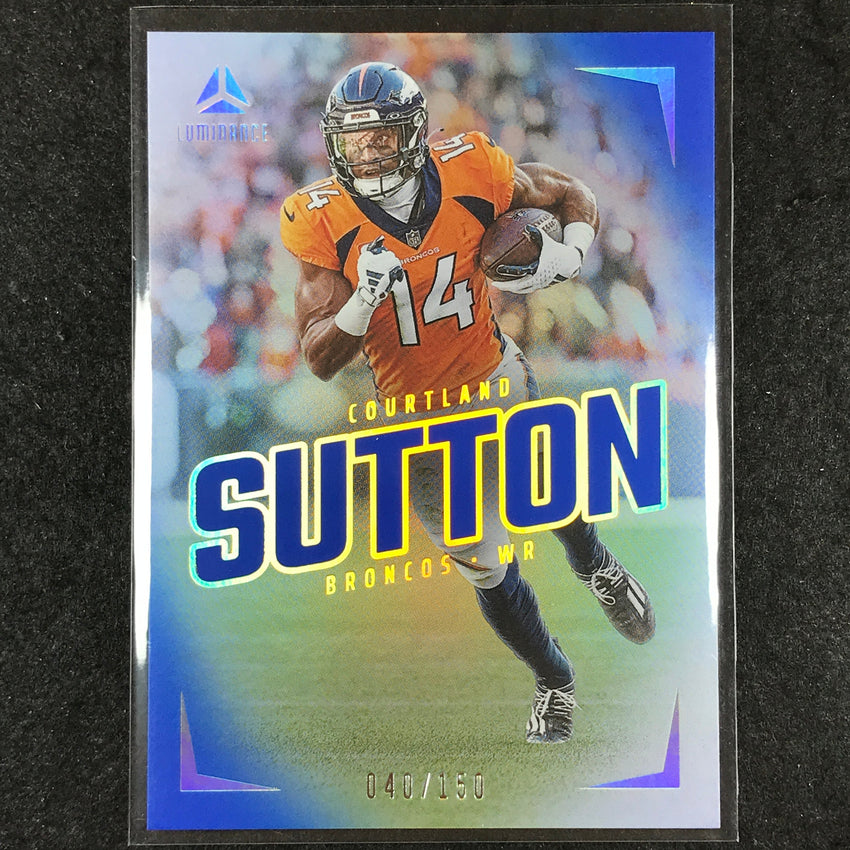 2024 Luminance Football COURTLAND SUTTON Base Vertical Blue 40/150 #19