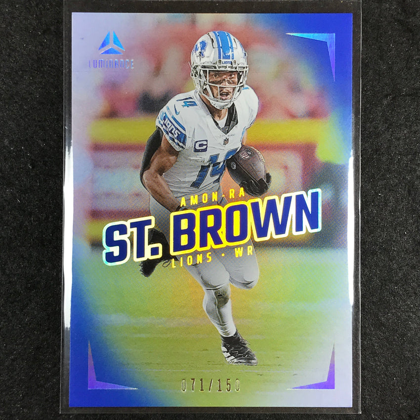 2024 Luminance Football AMON-RA ST. BROWN Base Vertical Blue 71/150 #22