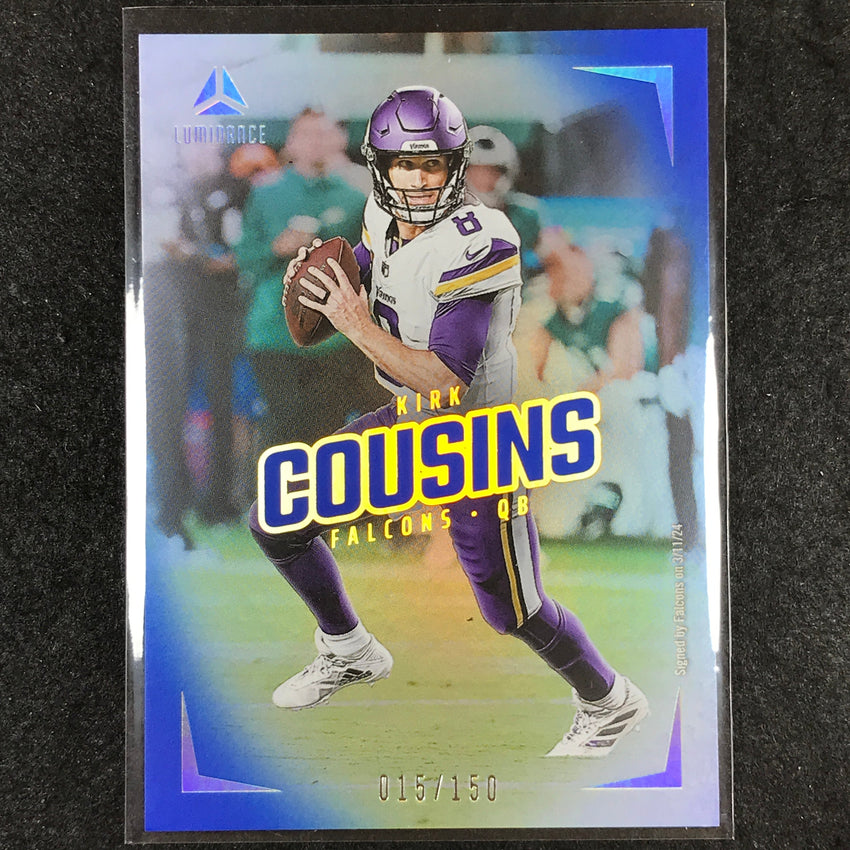 2024 Luminance Football KIRK COUSINS Base Vertical Blue 15/150 #46