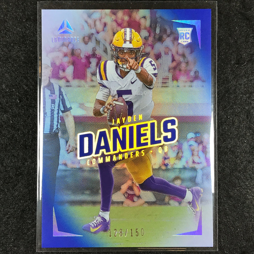 2024 Luminance Football JAYDEN DANIELS Rookie Base Vertical Blue 128/150 #102