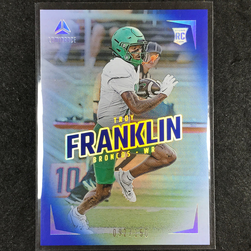 2024 Luminance Football TROY FRANKLIN Rookie Base Vertical Blue 92/150 #139