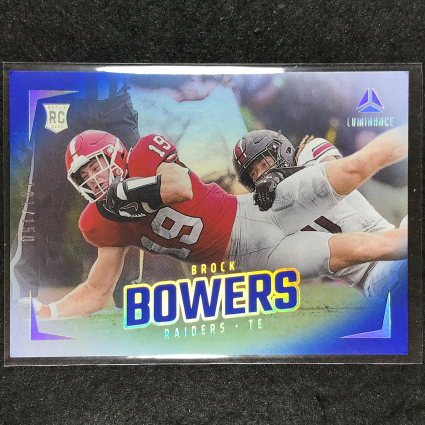2024 Luminance Football BROCK BOWERS Rookie Base Horizontal Blue 101/150 #186