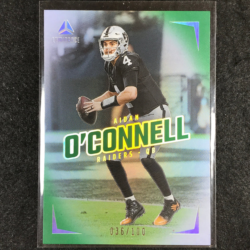 2024 Luminance Football AIDAN O'CONNELL Base Vertical Green 36/100 #36