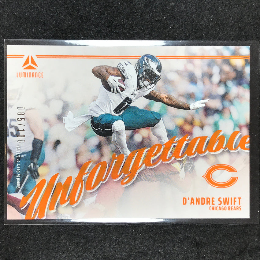 2024 Luminance Football D'ANDRE SWIFT Unforgettable Orange 85/100