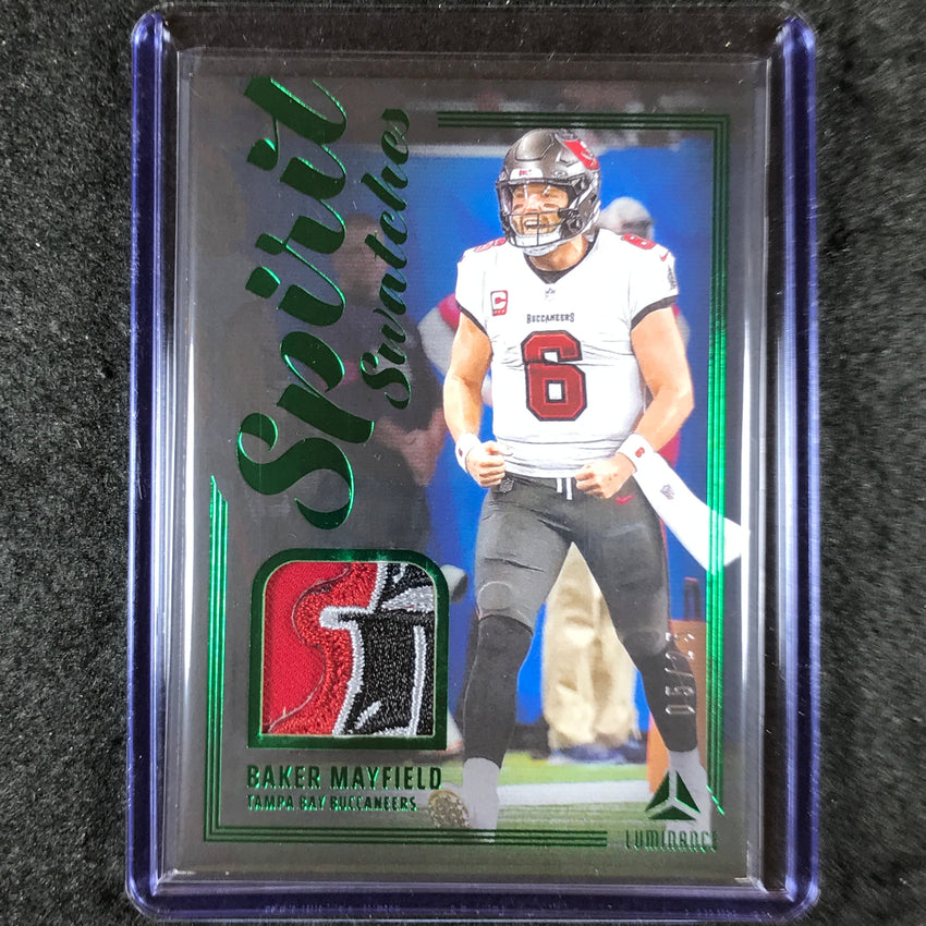2024 Luminance Football BAKER MAYFIELD Spirit Swatches Patch Relic Green 5/25