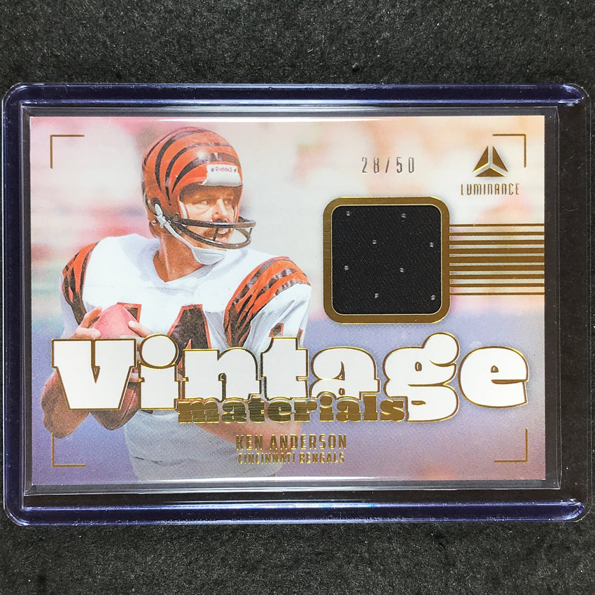 2024 Luminance Football KEN ANDERSON Vintage Materials Jersey Relic Gold 28/50
