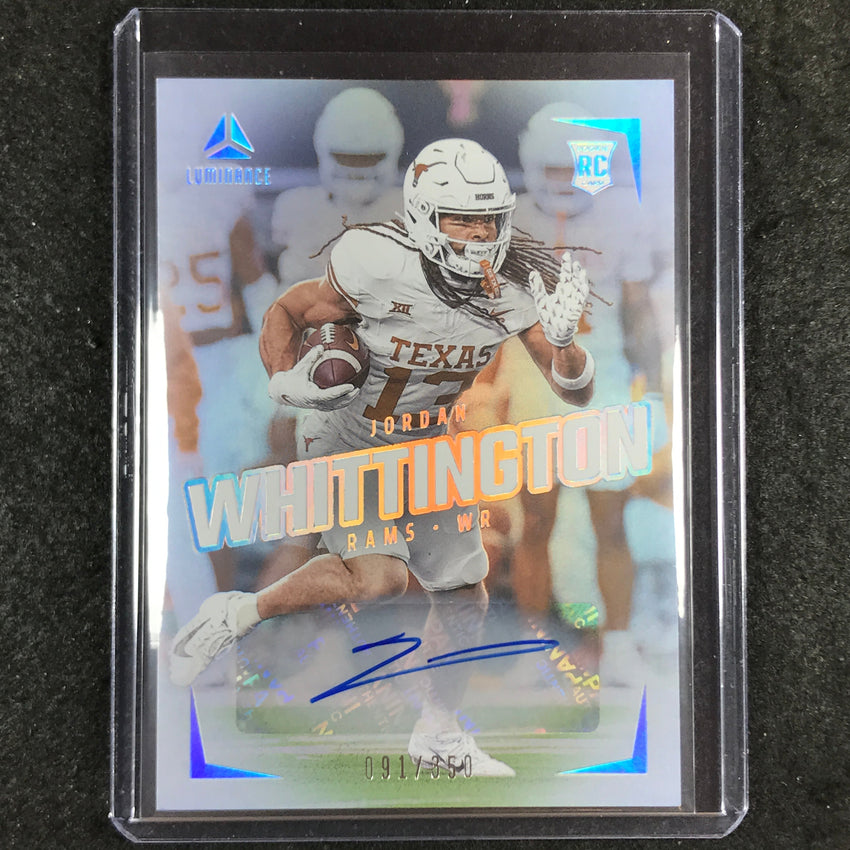 2024 Luminance Football JORDAN WHITTINGTON Rookie Luminance Auto 91/350 #175