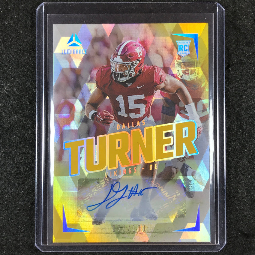 2024 Luminance Football DALLAS TURNER Rookie Luminance Auto Gold 22/100 #108