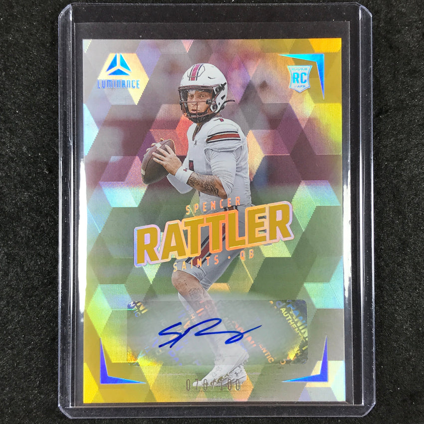 2024 Luminance Football SPENCER RATTLER Rookie Luminance Auto Gold 70/100 #141