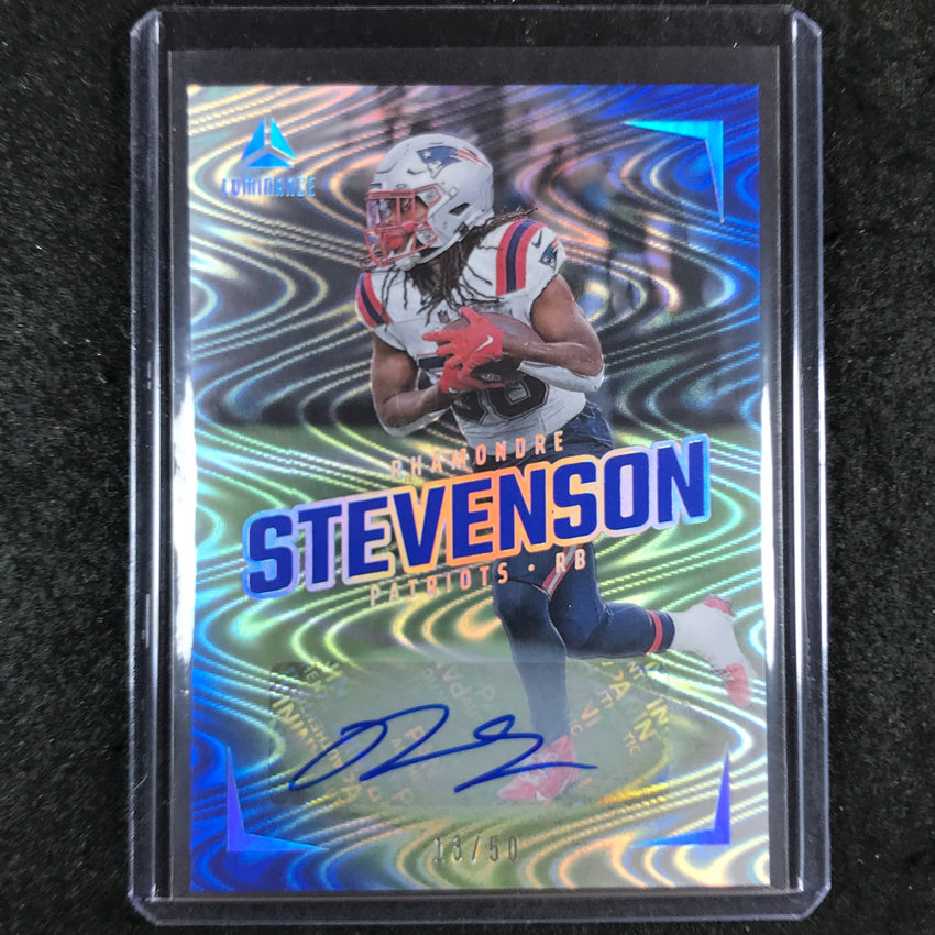 2024 Luminance Football RHAMONDRE STEVENSON Luminance Auto Blue 13/50 #48