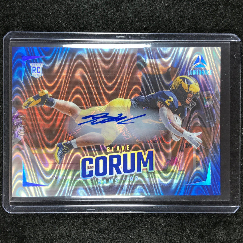 2024 Luminance Football BLAKE CORUM Rookie Luminance Horizontal Auto Blue 32/50