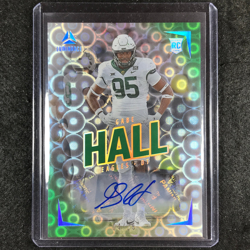 2024 Luminance Football GABE HALL Rookie Luminance Auto Green 4/25 #162
