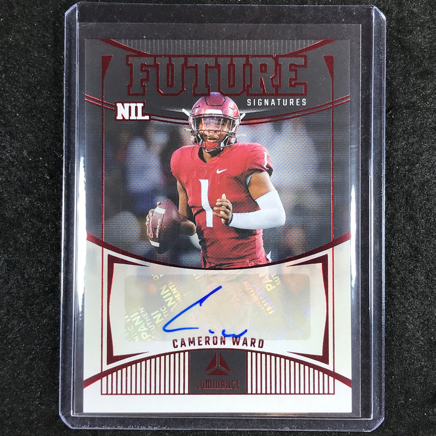 2024 Luminance Football CAMERON WARD Future Signatures NIL Rookie Auto Red #CWD