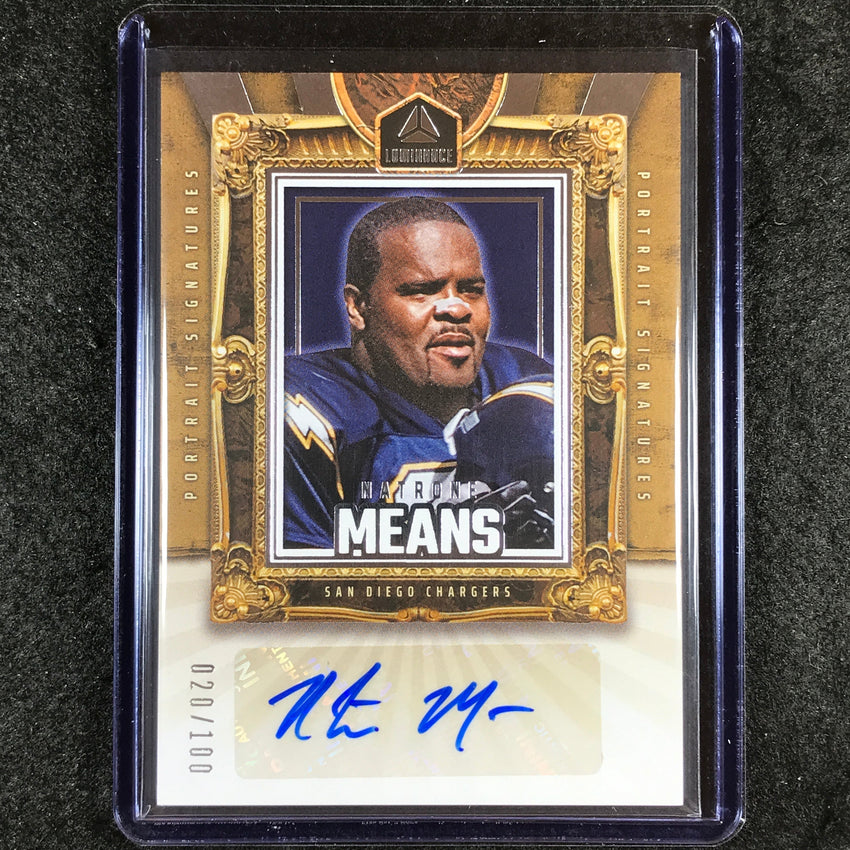 2024 Luminance Football NATRONE MEANS Portrait Signatures Auto 20/100