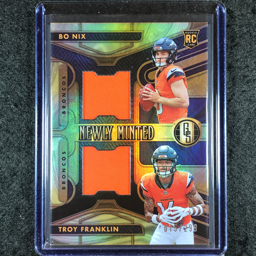 2024 Gold Standard BO NIX FRANKLIN Newly Minted Duals Rookie Jersey 75/299