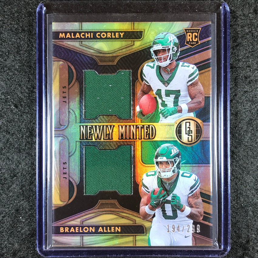 2024 Gold Standard Football CORLEY ALLEN Newly Minted Dual Rookie Jersey 194/299