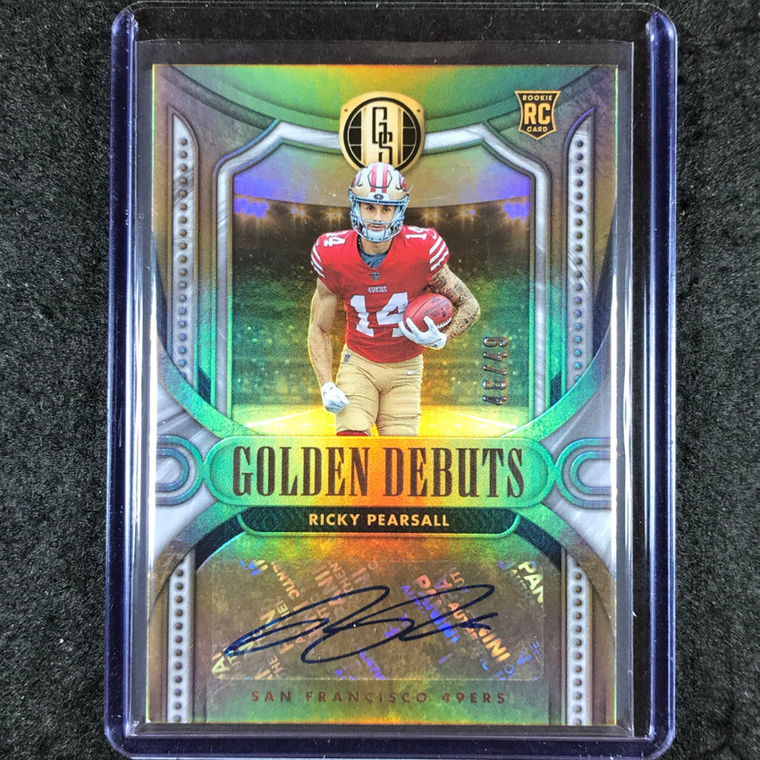2024 Gold Standard Football RICKY PEARSALL Golden Debut Rookie Auto White 46/49