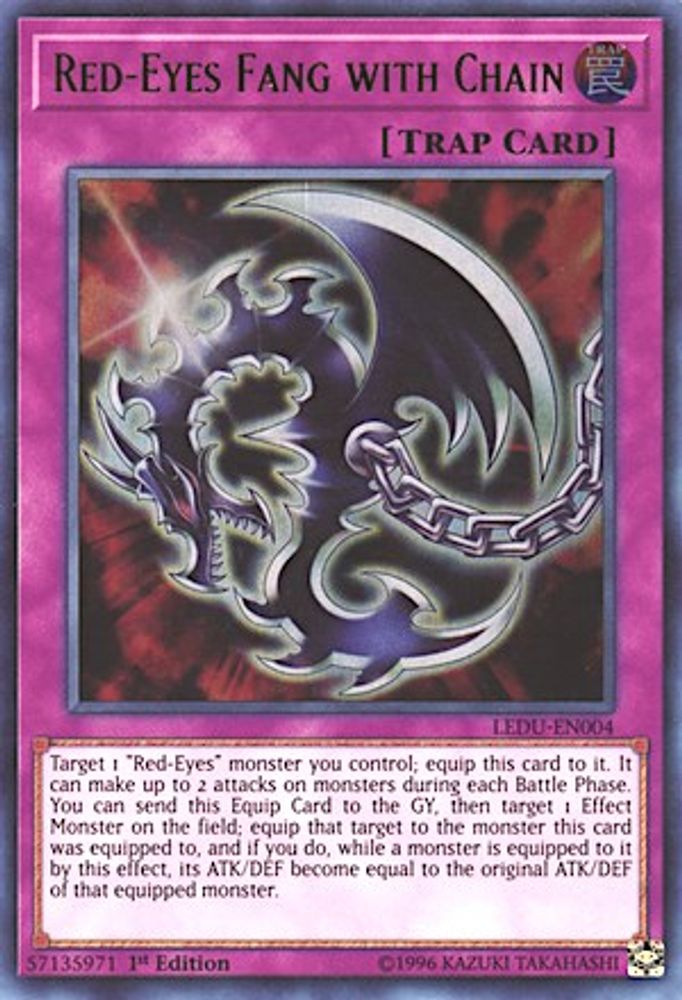 Red-Eyes Fang with Chain - (LEDU-EN004) - Ultra Rare  1st Edition