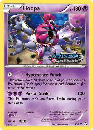 Hoopa - Xy147 - Steam Siege Pre Release Stamp Holo Promo