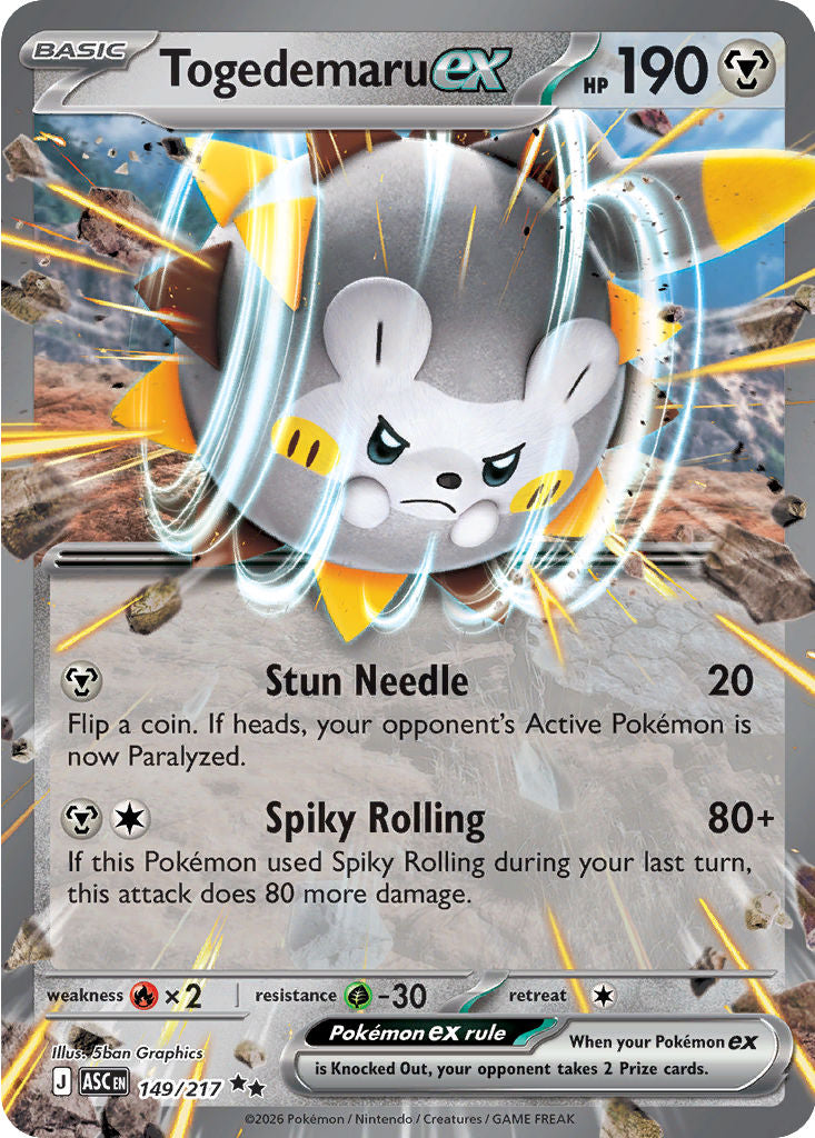Togedemaru ex - ( 149 ) - Double Rare - Pokemon ME Ascended Heroes